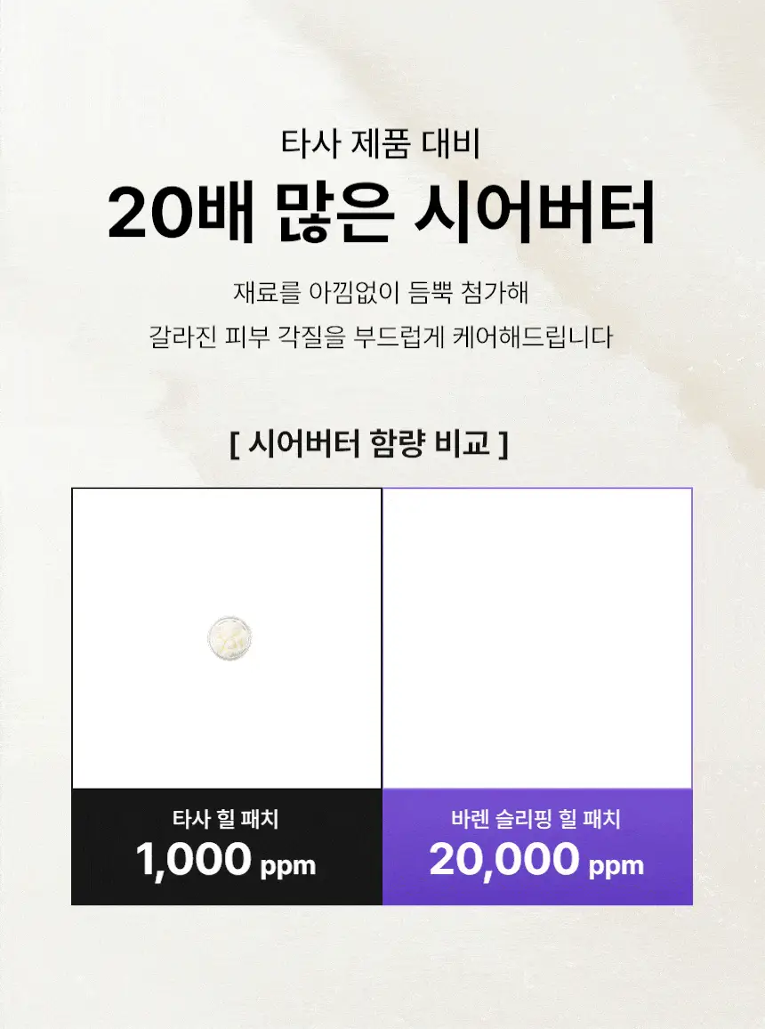 [특별한정/1위 버터패치] 바렌 시어버터 슬리핑 힐 패치 6매입 기획 (+미니풋파일) 상세페이지 24